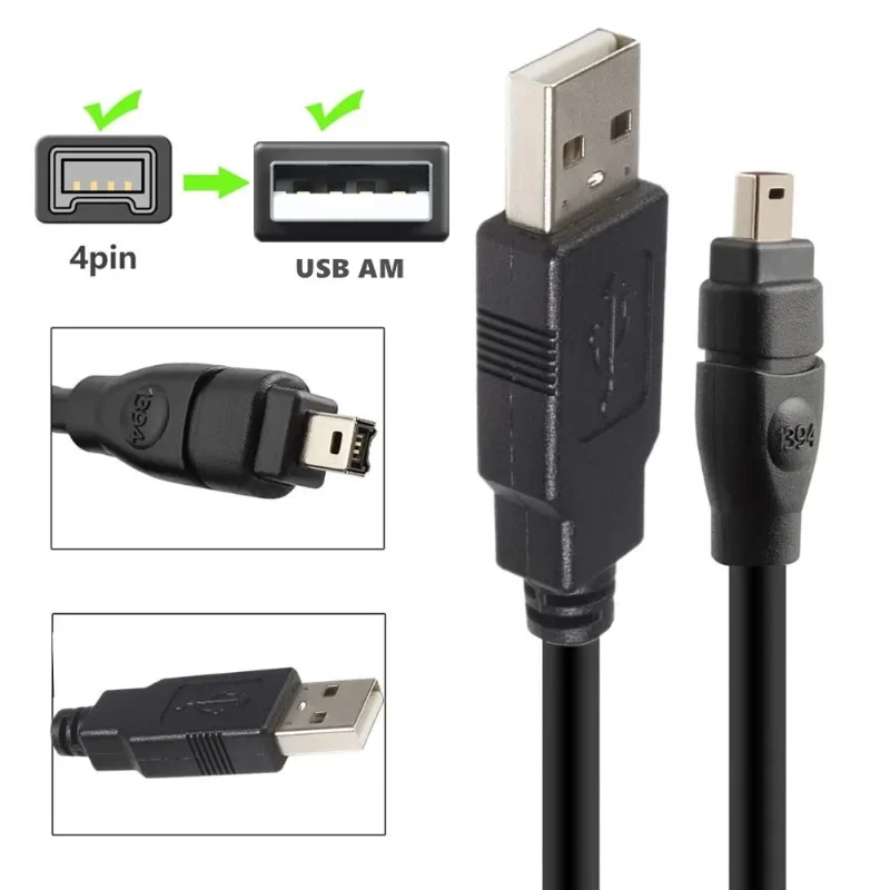 1394 to USB, suitable for Sony digital camera DV machine special adapter cable, double shield positive standard black cable
