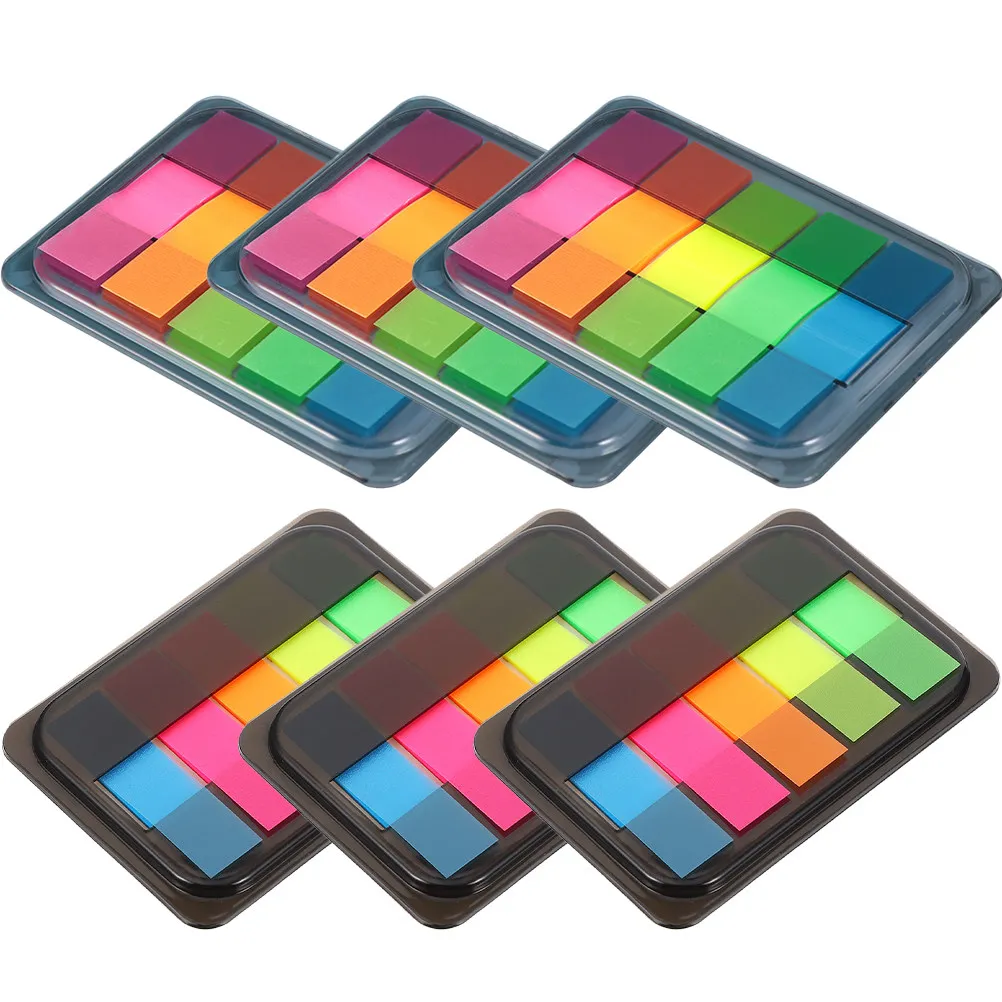 6 Boxes Transparent Highlight Strips Reading Sentence Markers for School Office Portable Professional Page Marker Tabs Colorful