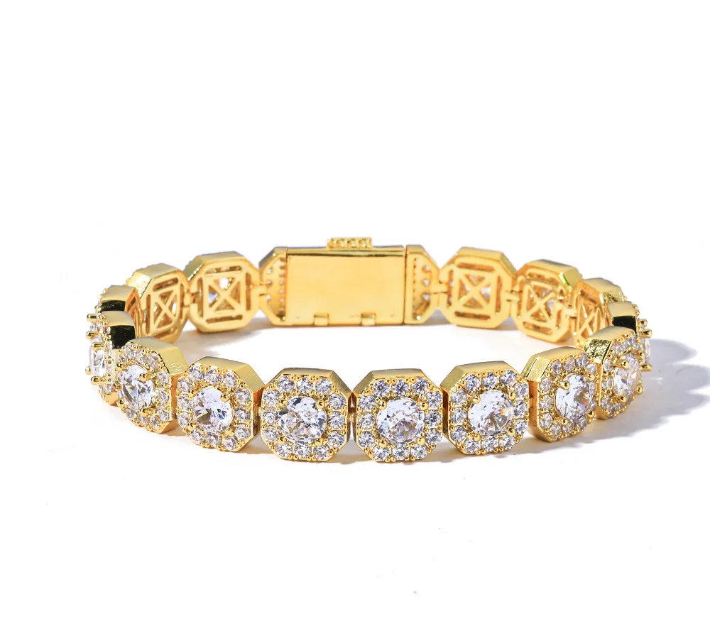 Luxury 24K 9999 Pure Gold real gold Hip Hop Bracelet Candy Chain Moissanite Bracelet Men's Bracelet