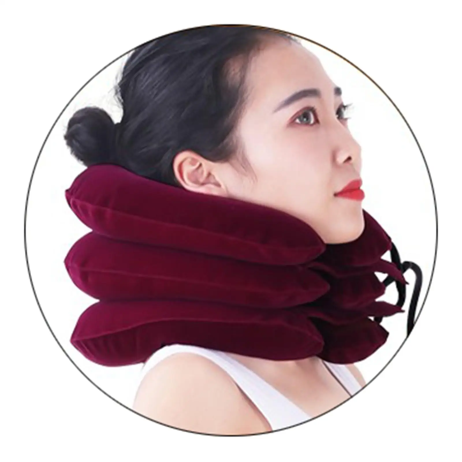 

Neck Brace Inflatable Support Spine Alignment Ball Neck Guard Breathable Posture Correction for Home Men