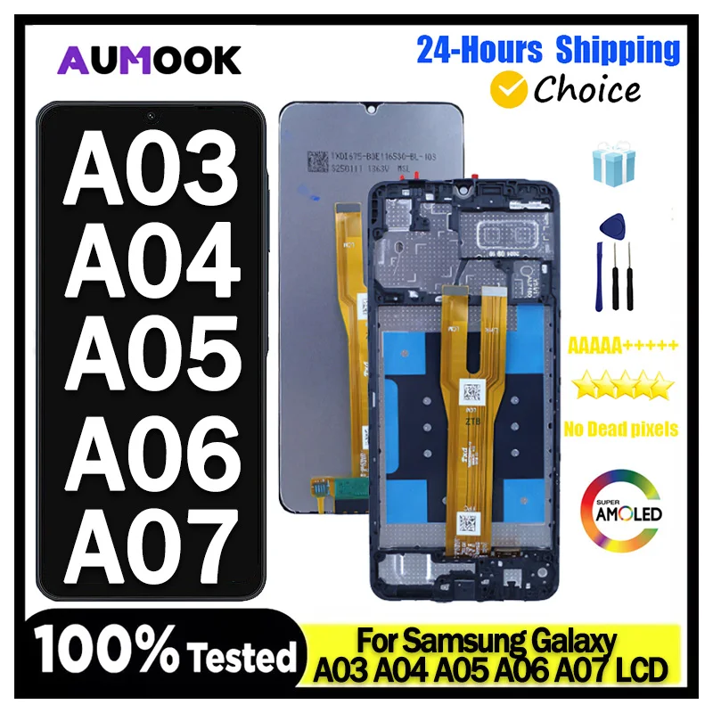 New Screen For Samsung Galaxy A03 A04 A05 A06 A07 LCD Display  Touch Screen Digitizer Assembly With Frame LCD Screen Replacement