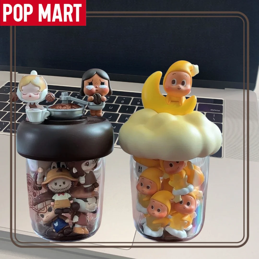 POPMART Pop Bean Coffee Factory Series Blind Box Bottle Mini Figures Model Mystery Bottle Kawaii Collectible Ornament Gift Toys