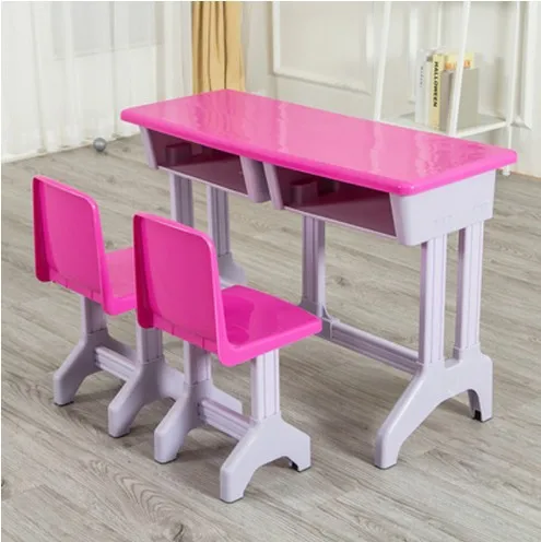 Ensemble de Table d'entraînement pour enfants de la maternelle, Tables d'étude en plastique pour enfants, bureaux et chaises scolaires, Tables doubles en plastique et acier