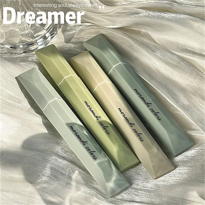 QIANKONG 4Pcs Simplicity Gradient Color Paint Marker Pen Stationery Key Words Highlighter Marker Pen Cute Aesthetic Supplies