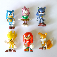 New Hot Whole Set Sale Sonic Tails Werehog Action Figures Blue Shadow Doll Cartoon  Collectible Kids Hedgehog for Children Gift