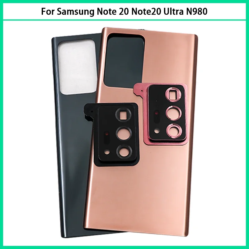 New For Samsung Galaxy Note 20 Ultra N980 Battery Back Cover Rear Door 3D Glass Panel Note 20U Housing Case Camera Lens Replace