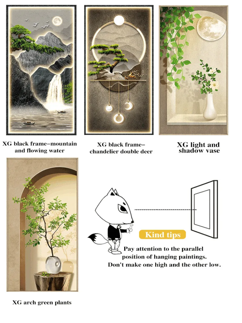 Light and shadow porch decorative wall painting Modern Painting Living Room Home Decoration 50*105cm decoration wall paste