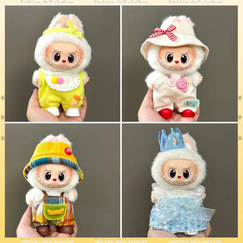 

Suitable For 17cm Labubu Doll Clothes Cute Colorful Clothing Replacement 17cm Vinyl Pendant Doll Skirt Set Dolls Accessories