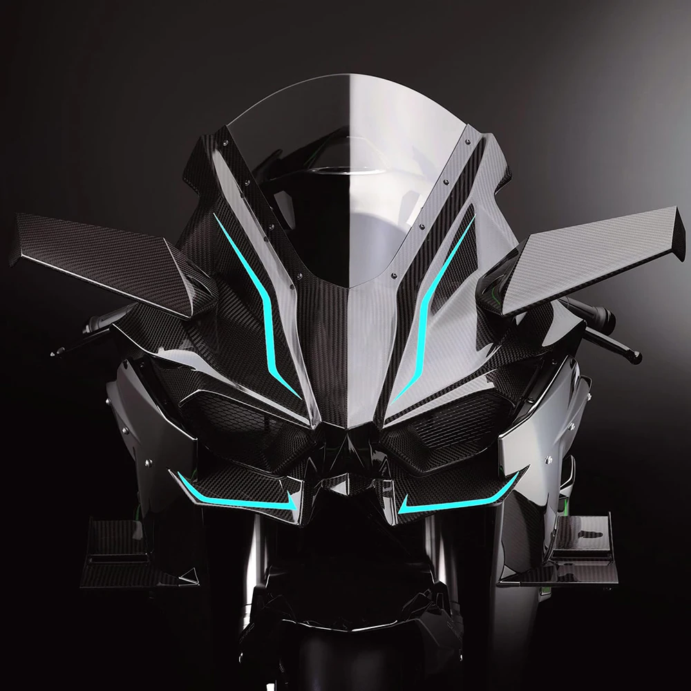 Motorcycle Stickers Windscreen Fairing Decor Motocross Headlight Helmet Oilproof Vinyl Decal for Kawasaki Ninja NINJA400 H2 H2SX