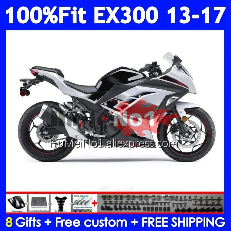 Fairing For KAWASAKI NINJA ZX3R Gloss white EX 300 R 300R CC 2013 2014 2015 2016 2017 234No.36 EX300R EX300 13 14 15 16 17 Body