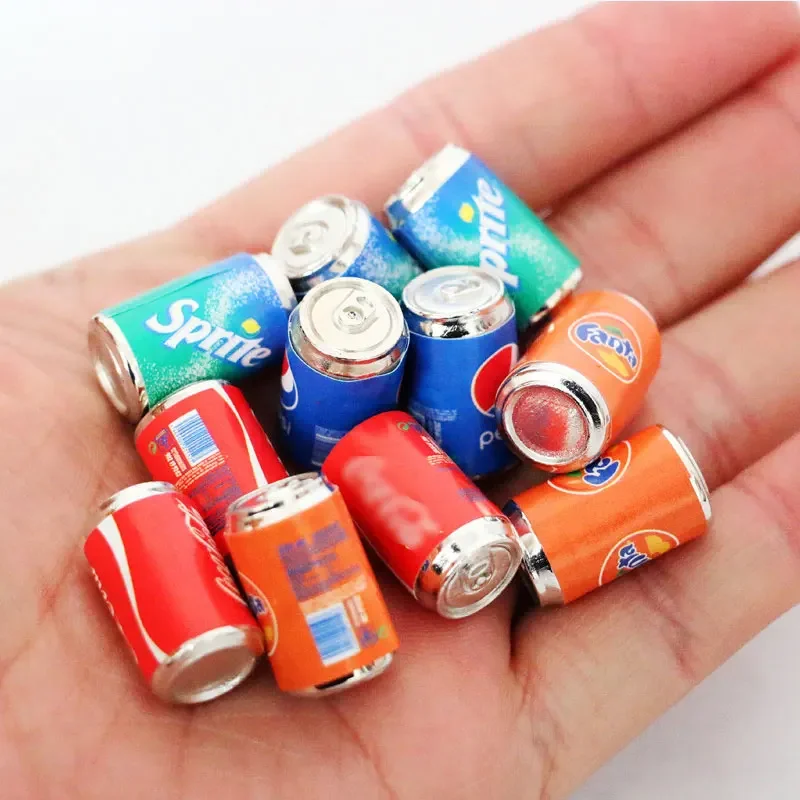 Miniature Mini Ice Cream Beer Can Foods Snack Drinks Model For Blyth Ob11 Dolls Accessories Kids Pretend Play Supermarket Toys