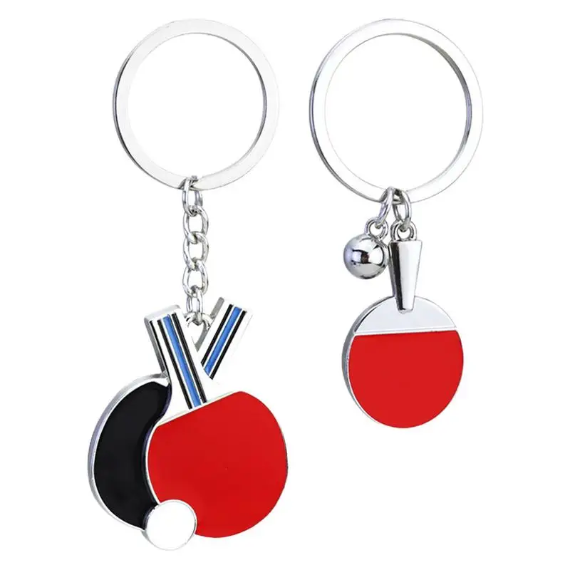 Table Tennis Racket Keychain Sports Keychain Bag Ornament Pendant Table Tennis Racket Keychain Stylish Ping Pong Key Holder