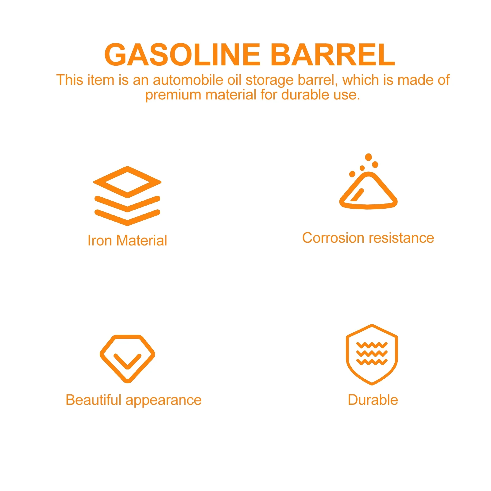 

1pc Home Spare Thickened Durable Storage Barrel Portable Iron Standby Handle Household Industrial Use Oil Fuel