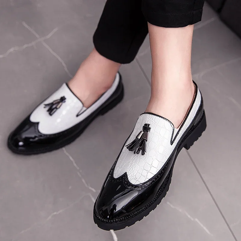Schuhe für Herren, lässig, atmungsaktiv, Leder-Loafer, Mokassins, bequem, zum Hineinschlüpfen, 2025, dreifarbig, modischer Schuh für Büro
