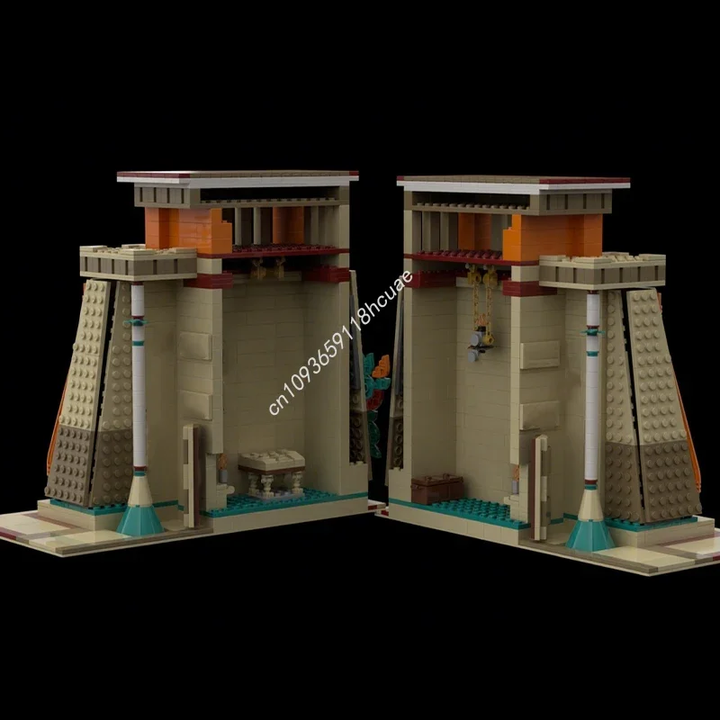 

1088 деталей MOC: Конструктор в египетском стиле «Храм Сета», развивающая игрушка для тренировки зрительного восприятия, уникальный набор для самостоятельной сборки, подарок на Рождество