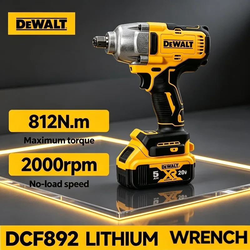 DEWALT DCF892 20V Cordless Impact Wrench, Electric Power ToolBrushless, High Torque 812N.m Powerful Portable.