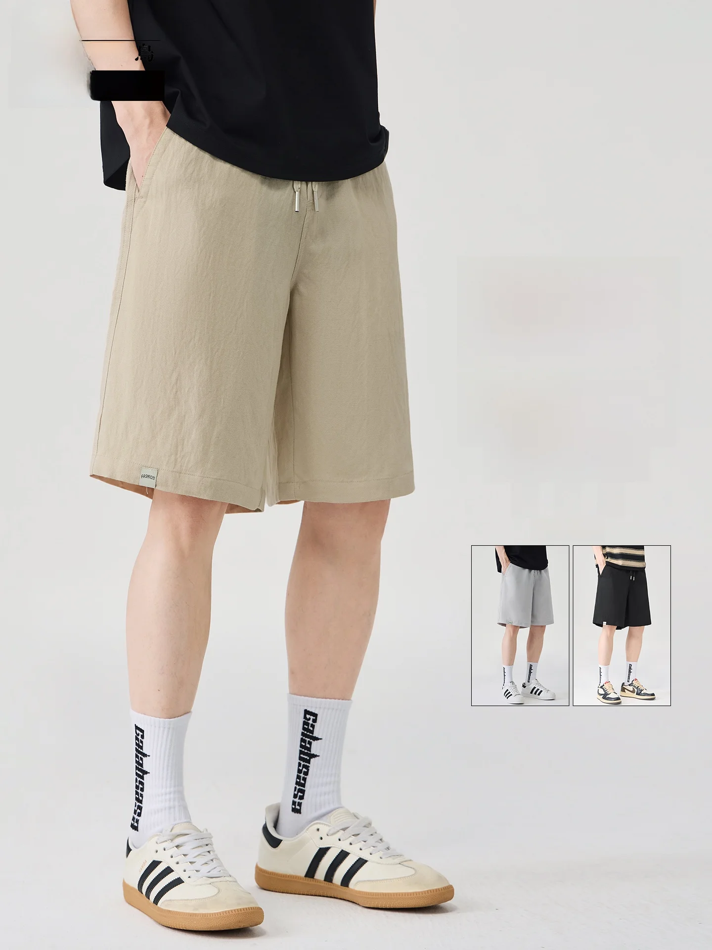 Bermuda Masculina TUCANO de Seda Gelada, Fina e Solta para o Verão, Calça Casual de Cinco Quartos, Secagem Rápida, Estilo Jovem e Moderno para Lazer ao Ar Livre