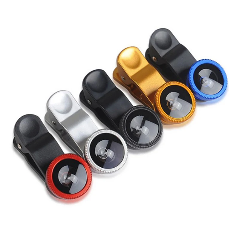 3In1 Phone Lens Generic Camera for Smartphone Wide Angle Fisheye Lens and Clip Macro Camera Sets For Universal Cell Phone