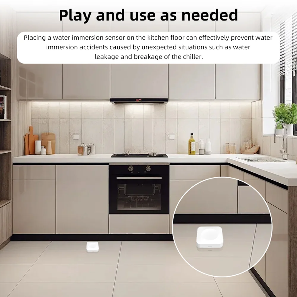 1 ~ 10 قطعة لا توجد بوابة مطلوبة Tuya مستشعر ذكي مختوم بالكامل جهاز مضاد للتسرب سهل واي فاي اتصال مباشر سهل الحمل إنذار