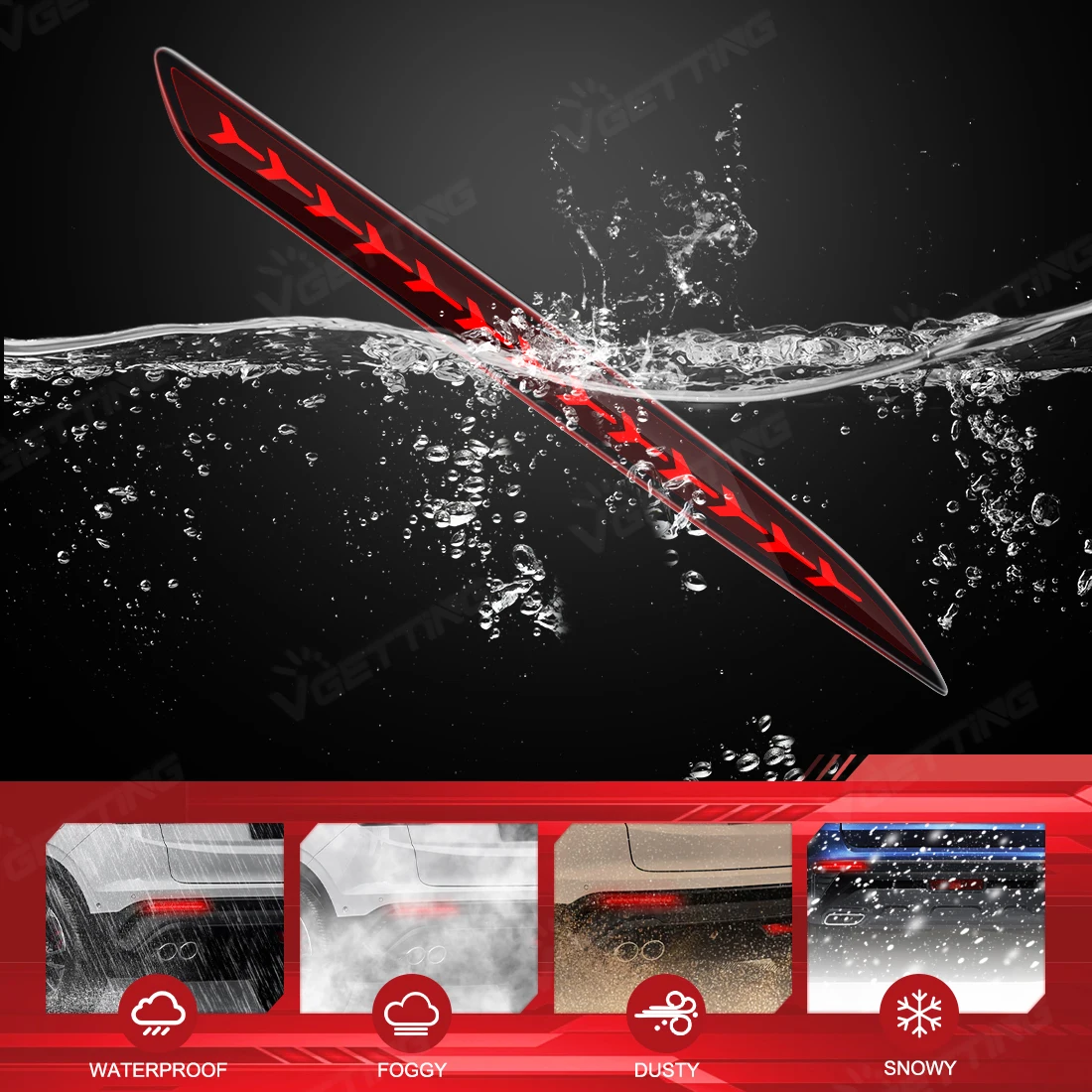 LED المصد الخلفي عاكس ضوء لجيلي Coolray Proton X50 2018-2021 سيارة ديناميكية بدوره إشارة الخلفية الذيل الفرامل مصباح تحذير 12 فولت #6