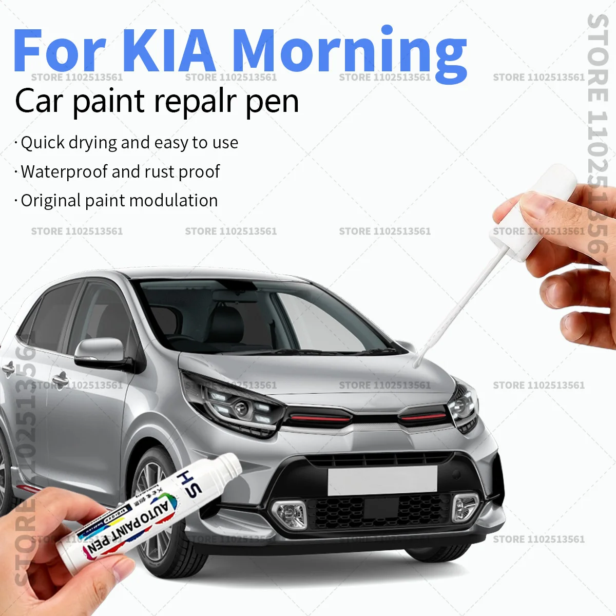For KIA Morning Blue White Red Professional Car Touch Up Paint Pen Scratch Repair Paint Brush for Automotive Paint Restoration