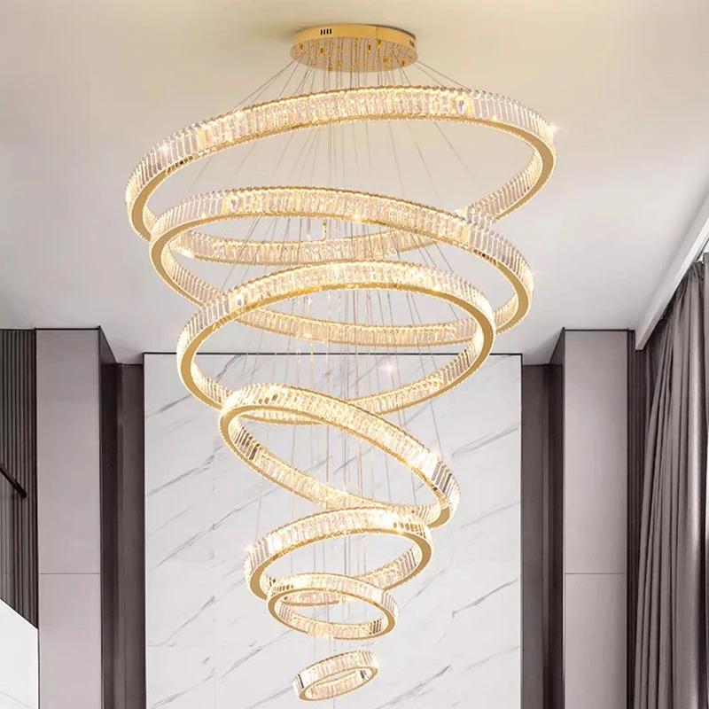 

Modern home decoration crystal chandelier, stair Pendant lamp, living room Pendant lights, interior lighting