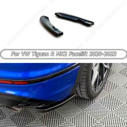 자동차 리어 범퍼 스트립 립 스포일러 디퓨저 바디 키트, 트림 글로스 블랙, VW 티구안 R MK2 페이스리프트 2020-2023 ABS, 2 개