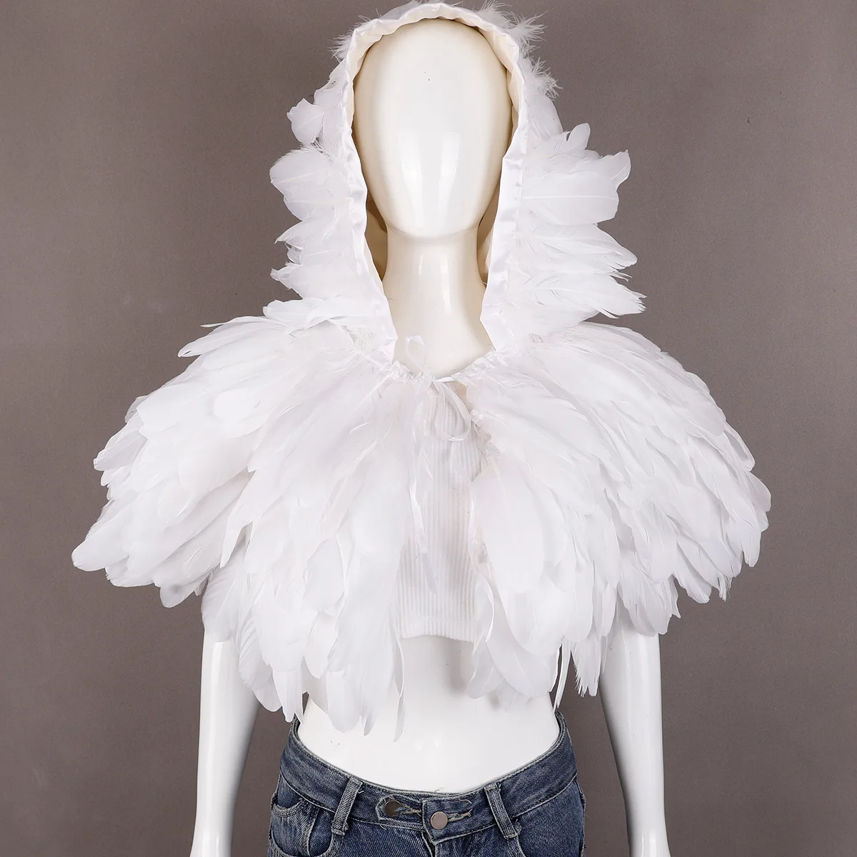 Halloween Feather Shawl Wedding Party Shawl Scarf Women Neck Scarf Women Gothic Neck Scarf Role Play Shawl Costume Accessories