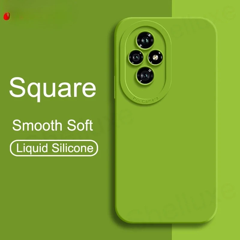 

For Honor200 Case Shelluxe Square Liquid Silicone Soft Cover For Huawei Honor 200 Pro 200Pro Shockproof Phone Cases
