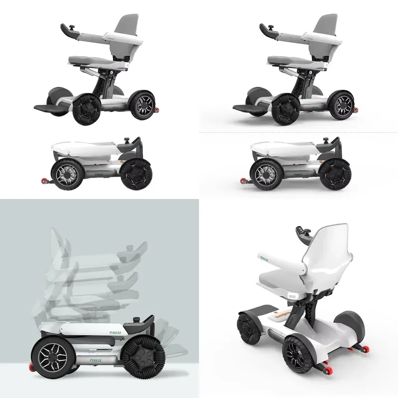 Intelligent Automatic Folding All Terrain Electric Wheelchair with Removable Battery Wireless Control for Disabled People