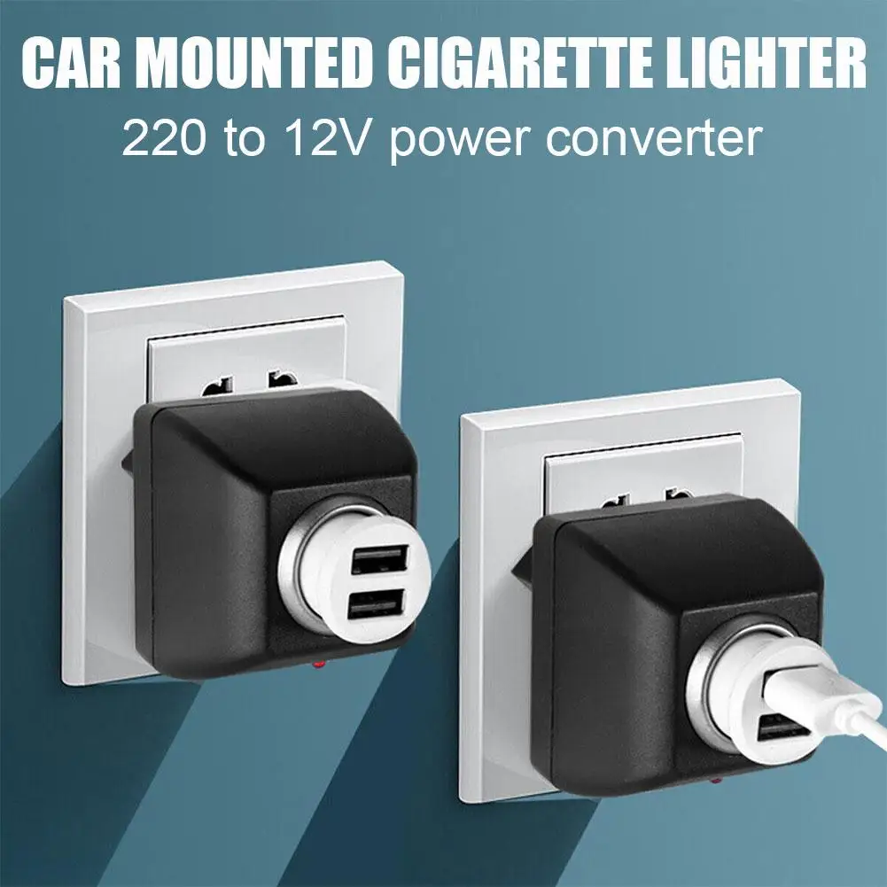 Car Mounted Cigarette Lighter AC Adapter With Car Socket Auto Charger EU US UK Plug 220V To 12V DC Power Converter Adapter