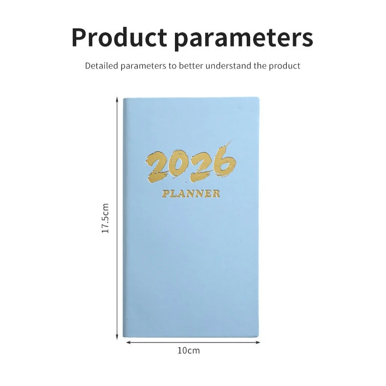 2026 Einfaches Zeitplanbuch, englischer Planer, 365-Tage-Kalenderbuch, Business, Büro, Schule, Taschenbuch, tägliches A5-Effizienzhandbuch