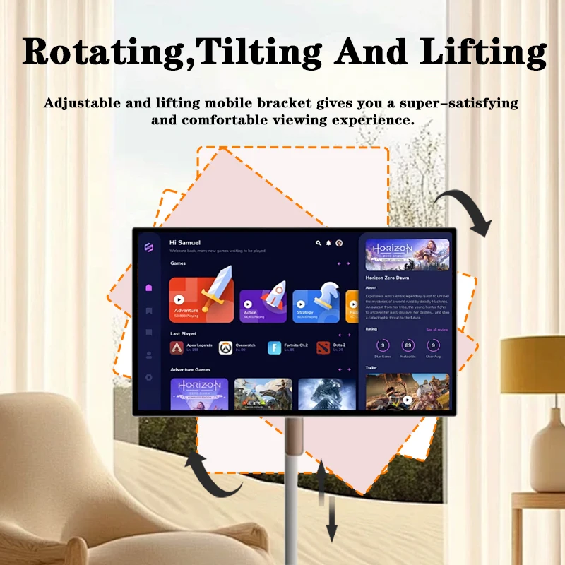 Monitor LCD de tela de toque interativa sem fio Android de chão Monitor de TV Android inteligente de 32 polegadas
