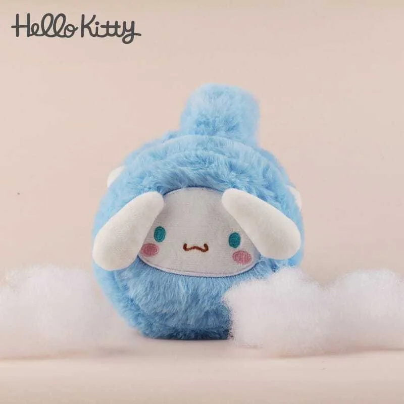 Kawaii Sanrio anime cartoon cute Hello Kitty Kuromi My Melody outdoor windproof ear protection warm cushion plush toy girl gift