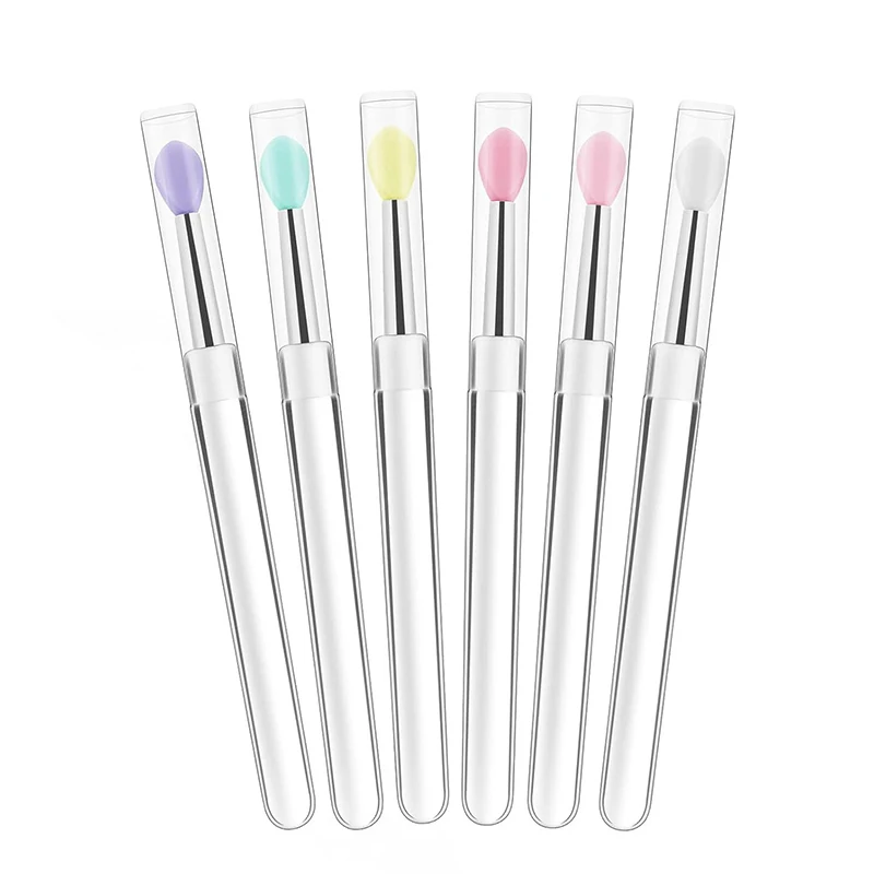 1/5Pcs Reusable Nail Arts Silicone Applicator Sticks Chrome Glitter Applying Manicure Tool Easy-Daub Pigment Silicone Nail Brush