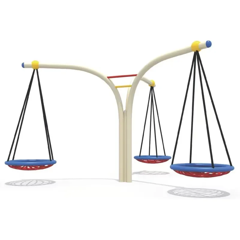 Kids Outdoor Swing Black Frame Safety Round Mesh Seat Enhances Backyard Custom Balance Fun Children Playground Equipment
