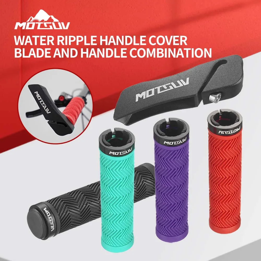 MOTSUV Bicycle Grips MTB Handbar Grip Corrugation Rubber Non-slip Lock Ring Cycling Anti Slip and Shockproof Mountain Bike Part