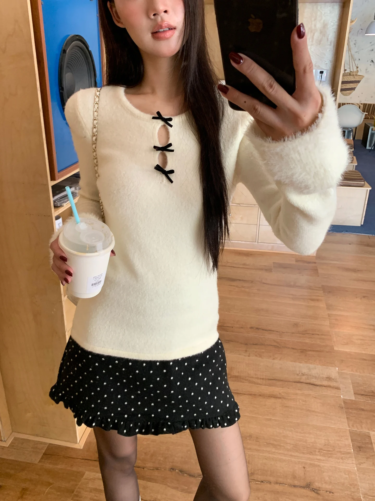 

Длинный трикотаж для похудения, женская зимняя верхняя одежда, внутренний матч, ленивый высококачественный свитер, дизайн Sense, вязаный irt