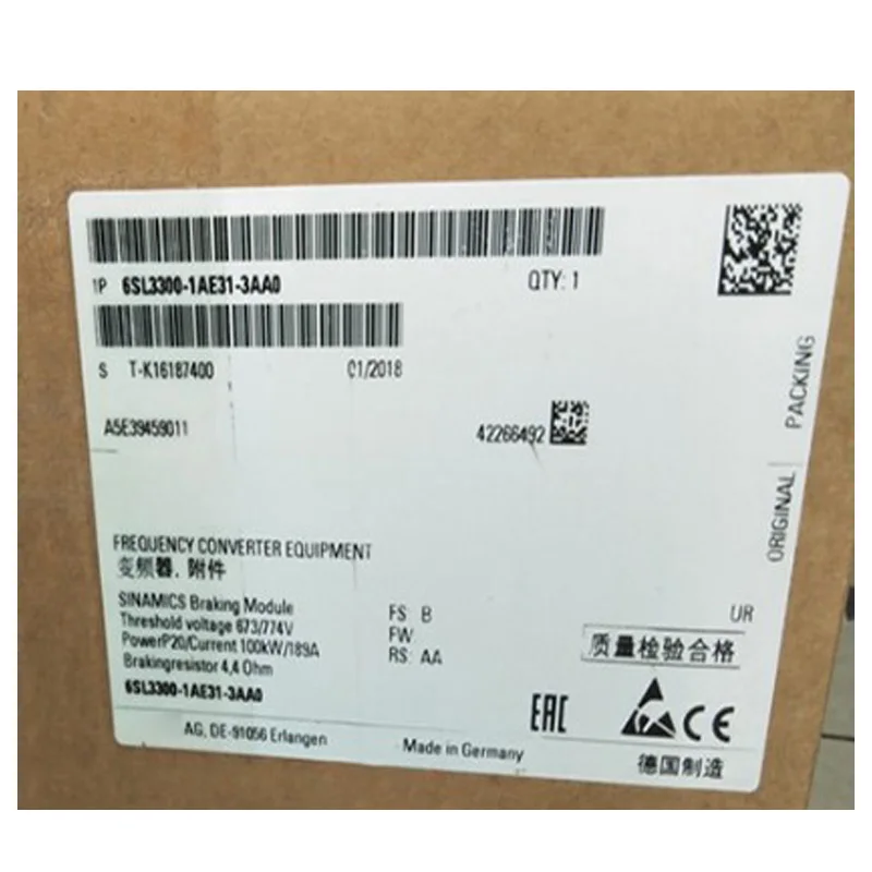 New original 6SL3300-1AE31-3AA0 S120 brake module into 600VDC 125kW/15  spot