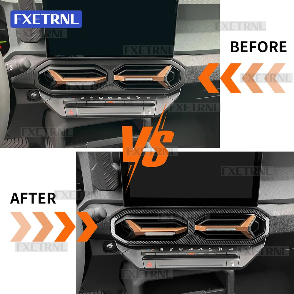 ABS Carbon fibre pattern For Dacia Duster 3 2024 2025 2026 Car Center Air Outlet Sticker for Dacia Bigster 2025 2026 Accessories - view 3