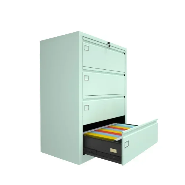 

2025Files drawer white 4 layers lateral filing cabinet with central locking system