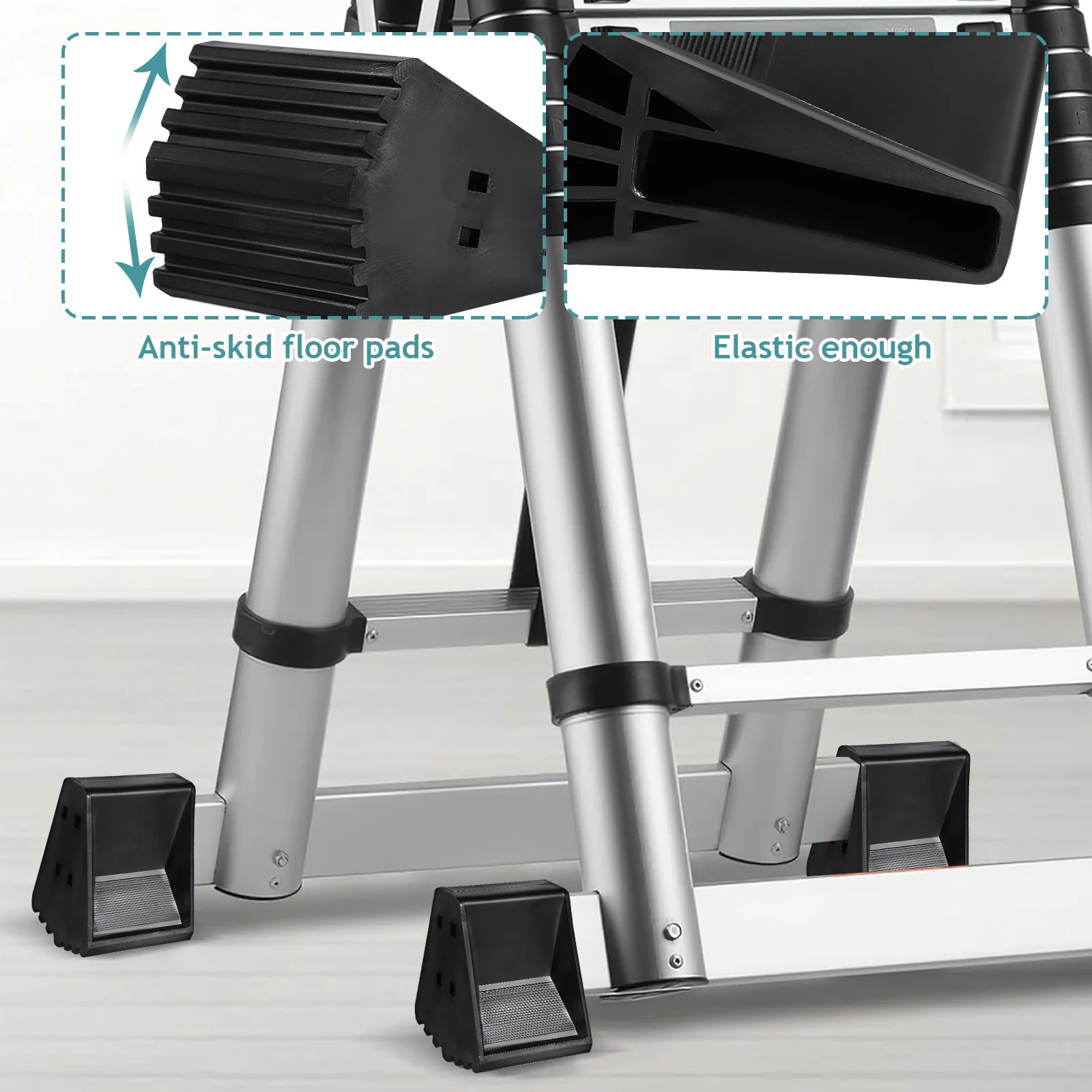 

4pcs Ladder Feet Covers Nonslip Traction Pads For Extension Step Ladder Stabilizer Bumpers End Caps Protection Mat