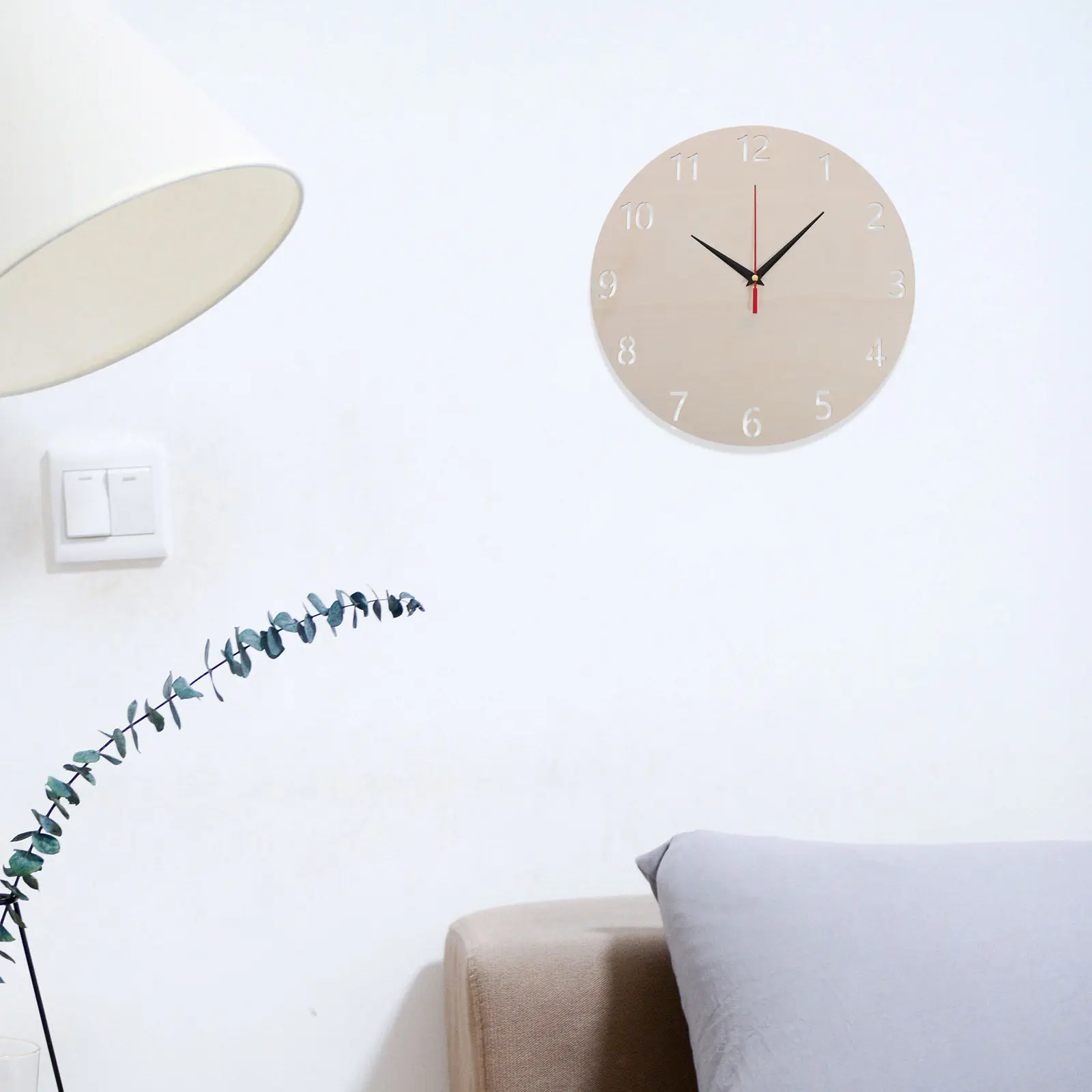 2Set Blank Wooden Clock Face 30Cm 12Inch Round Dial with Arabic Numerals Unfinished Paintable DIY Wall Clock Kit - view 2