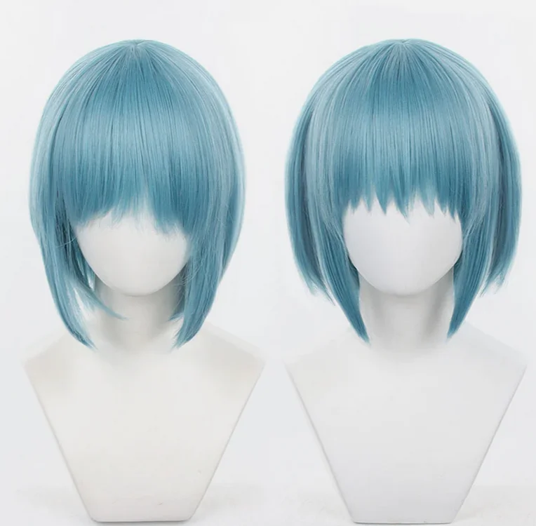 Puella Magi Madoka Magica Sayaka Miki Cosplay Wigs 35cm Sky Blue Synthetic Hair