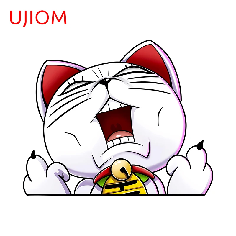UJIOM Turbo Granny Cat Funny Wall Sticker Popular Anime Mascot Window Computer Case Decal Kawaii Room Decoration Accessories