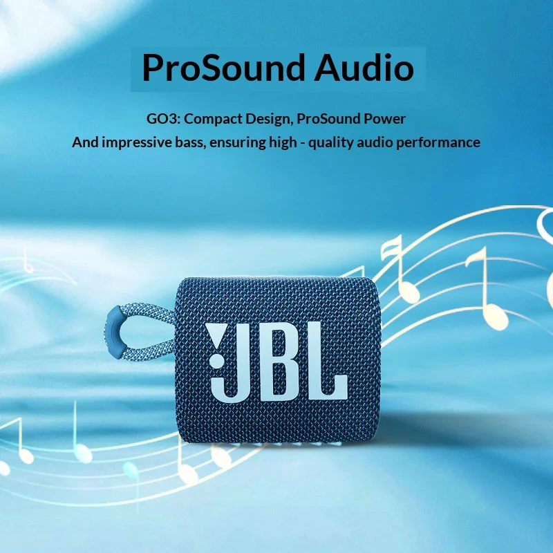 JBL GO3 Classic Portable Bluetooth Speaker IP67 Waterproof Ultra Mini Pocket Size with Lanyard HD High Volume Durable for Shower