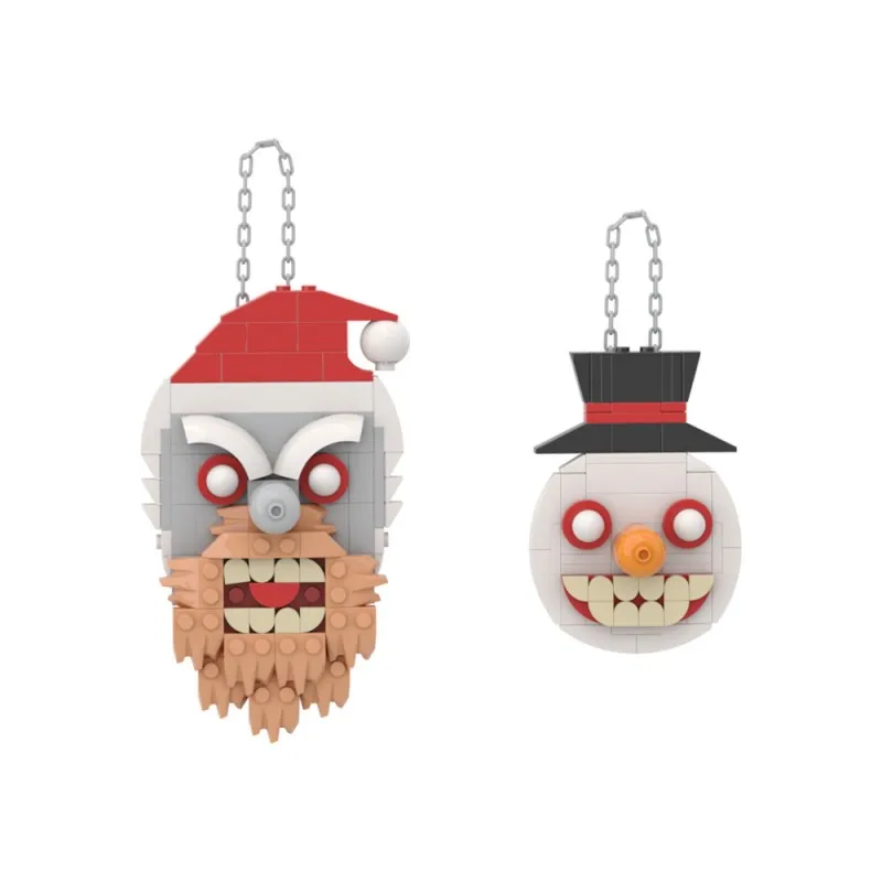 Halloween Demon Pendant Building Blocks Kit Creative Design Krampus Masks Scary Gingerbread Home Decor Bricks Toy Adult Gift view 5