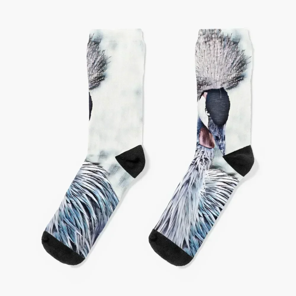 

African Grey Crowned Crane Socks Sports funny gifts christmas gift Woman Socks Men's