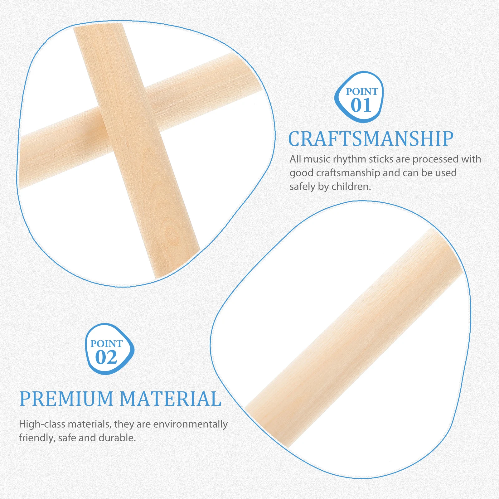 

6Pcs Natural Wood Rhythm Sticks High Quality Wooden Music Sticks Kids Rhythm Beating Stick Percussion Musical Stick Educational