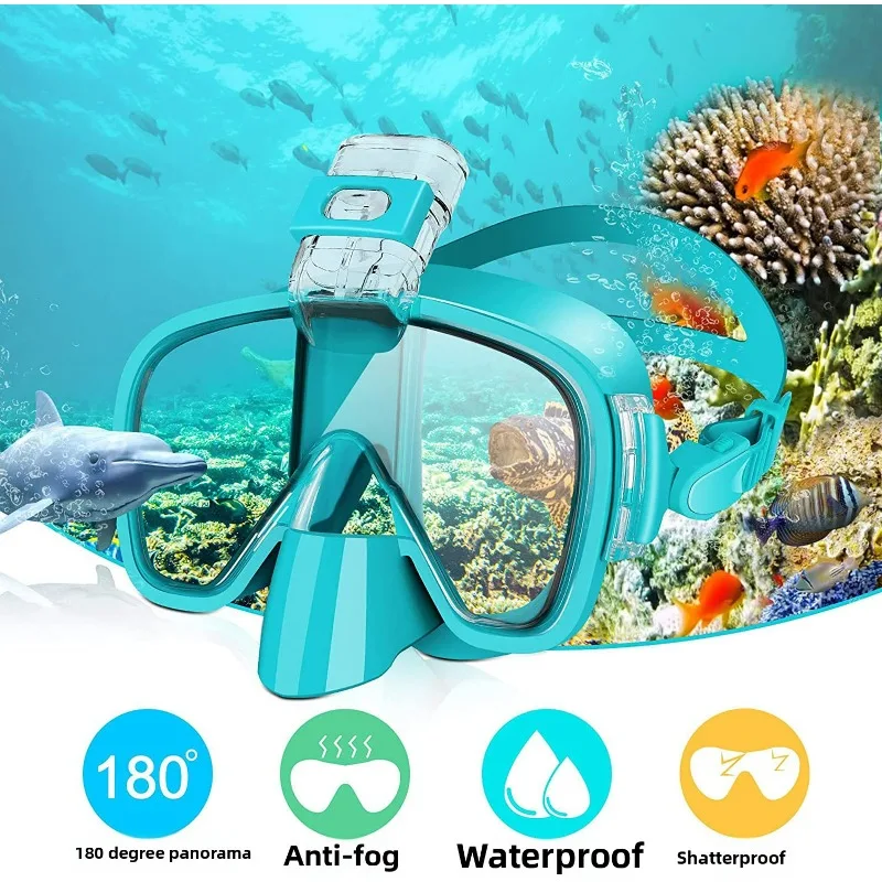 

Diving Masks Foldable Anti-Fog Snorkel Mask Set with Full Dry Top System for Free Swim Professional Snorkeling Gear Adults Kids